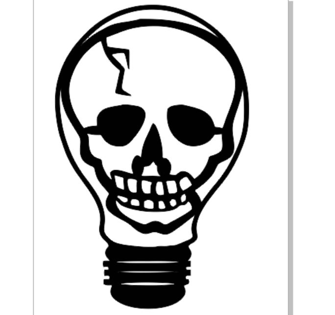 Skull light bulb 60mm pack 10
